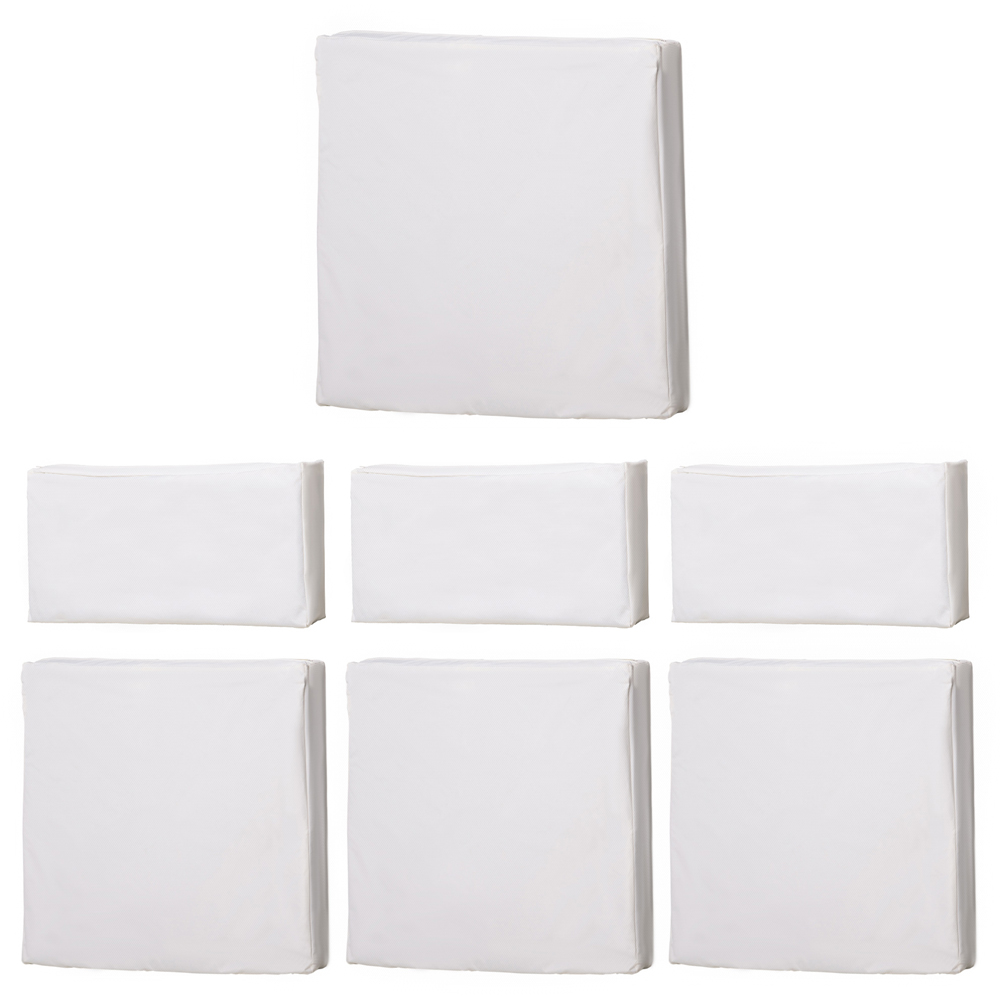 Outsunny White Rattan Furniture Cushion Cover Replacement Set 7 Pack Image 1