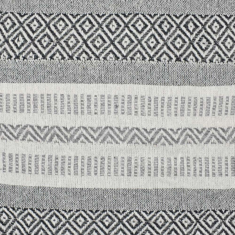 Velosso Grey Aztec Pattern Cotton Woven Tasselled Throw 178 x 254cm Image 3