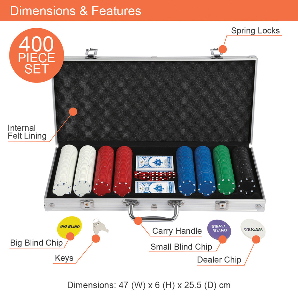 Global Gizmos 400 Piece Poker Set with Aluminium Case Image 9