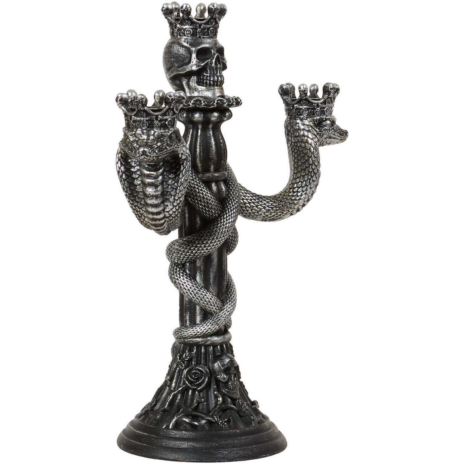 Skull Snake Candle Holder - Black Image 2