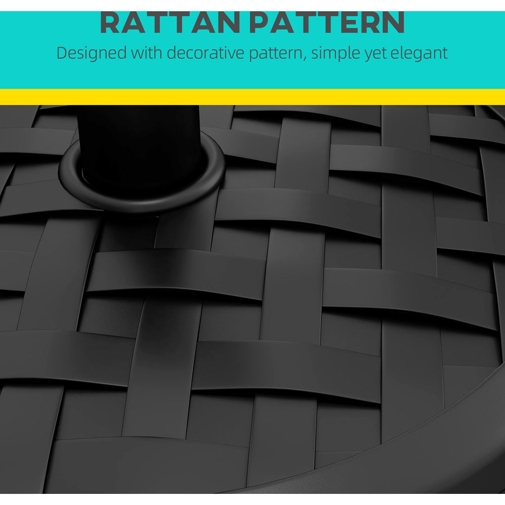 Outsunny Black Rattan Effect Round Parasol Base 18kg Image 6