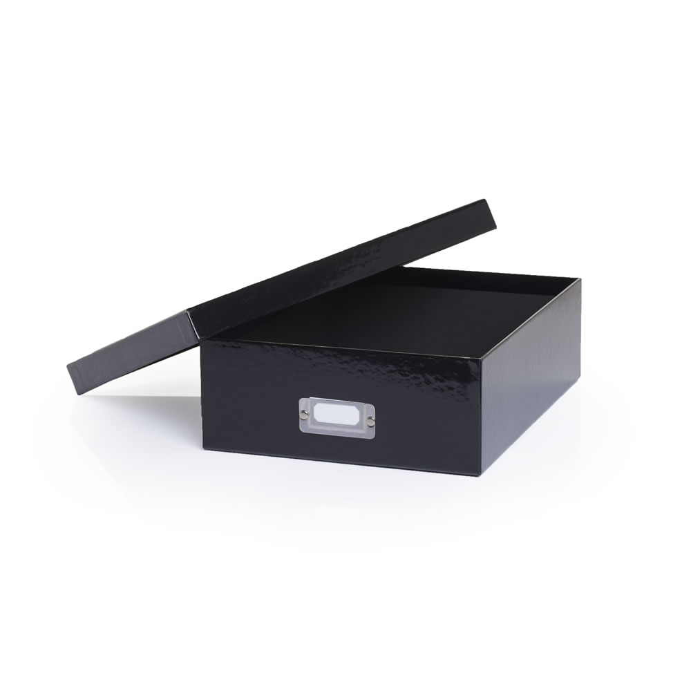 Wilko A4 Black Storage Box with Lid Image
