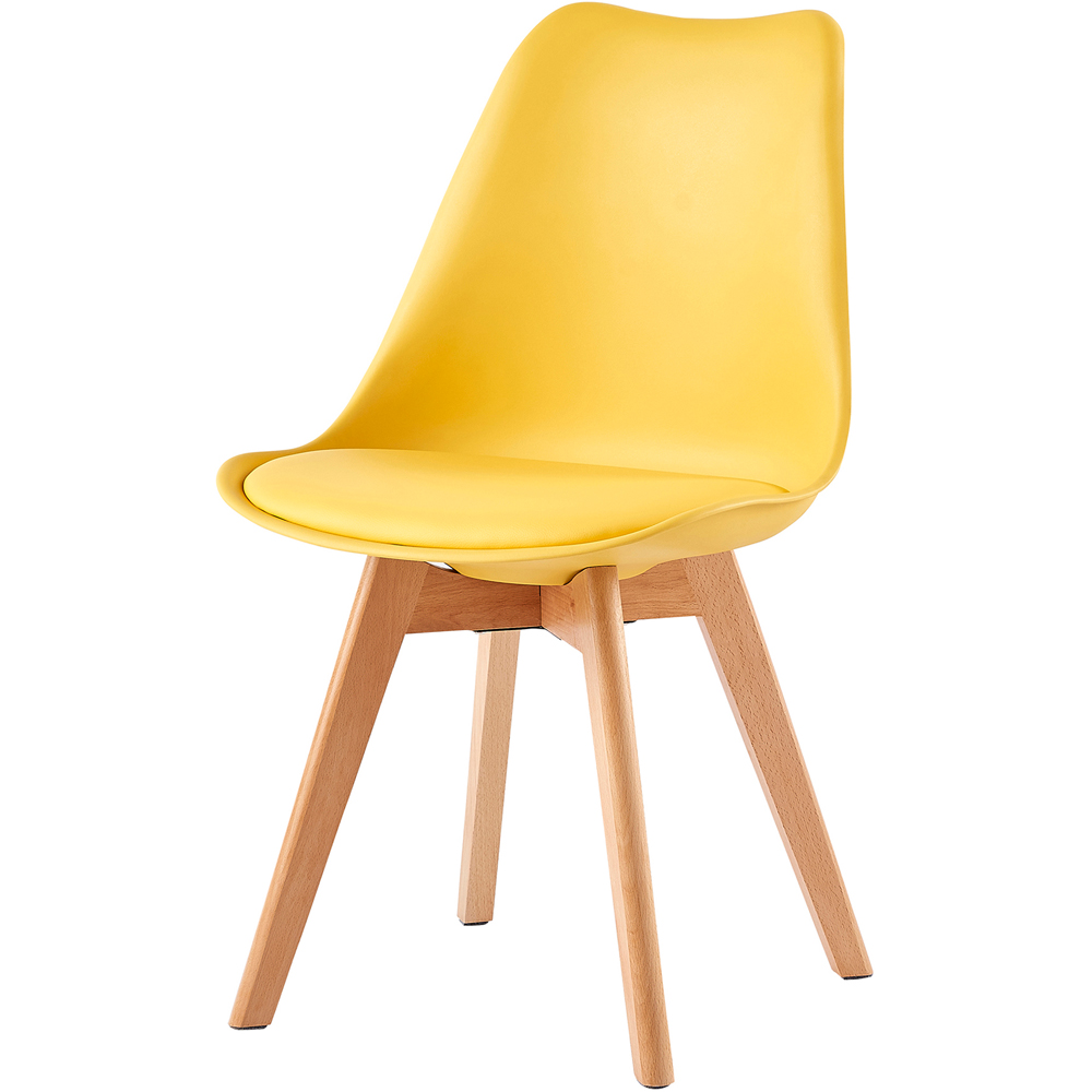Eva Set of 6 Yellow Padded Dining Chairs Image 3