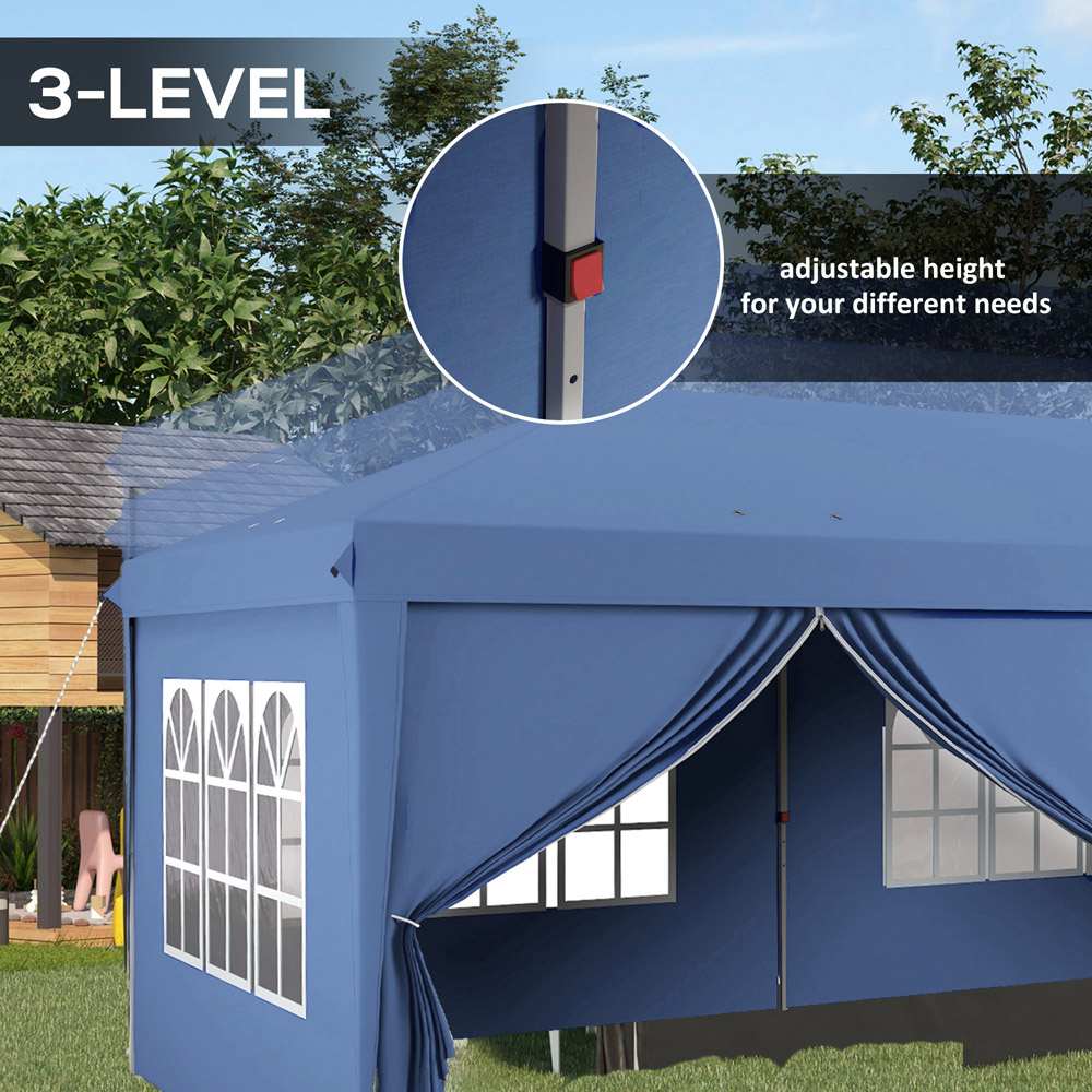 Outsunny 3 x 6m Blue Pop Up Gazebo with Storage Bag Image 5