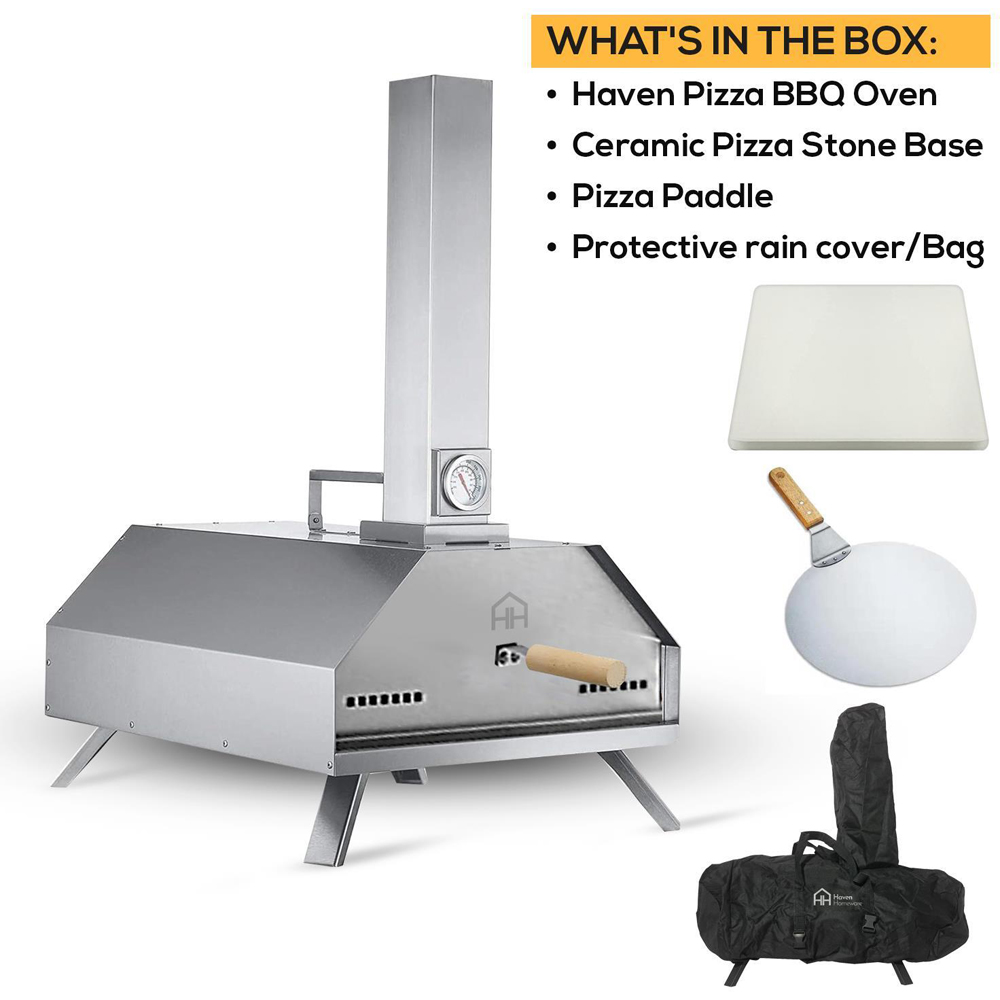 Haven Silver Pizza Oven with Rain Cover Image 5