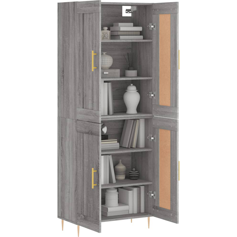 vidaXL 2 Door 3 Drawer Grey Highboard Image 9