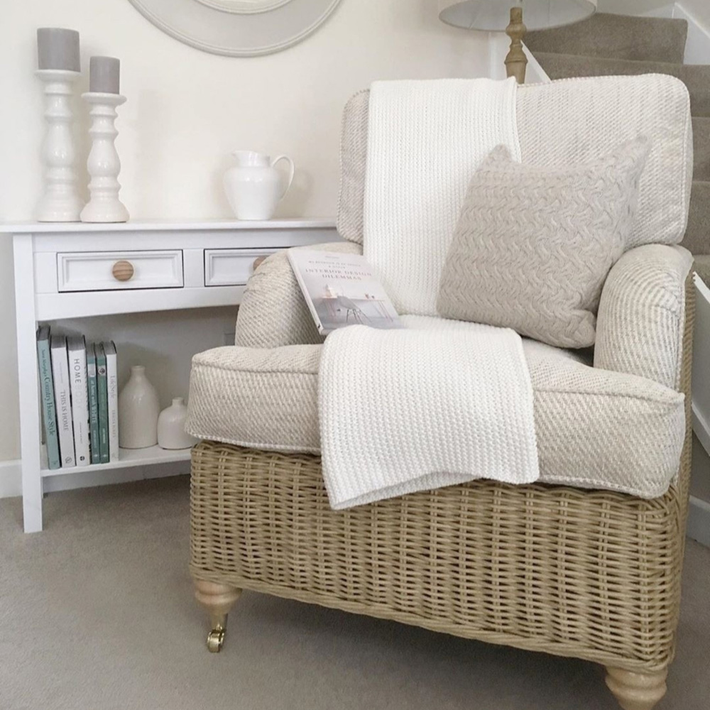 Desser Furniture Seville Light Oak Natural Rattan Jasper Armchair Image 3