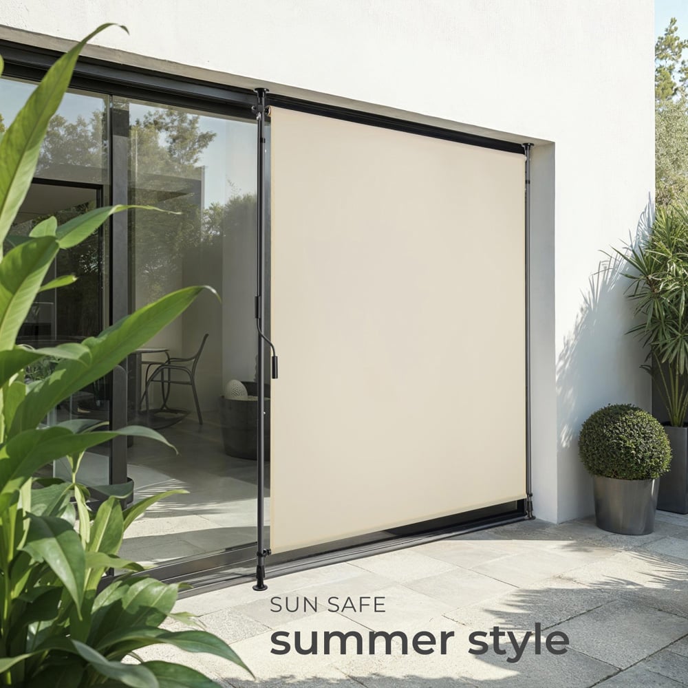 tectake Taija Beige Retractable Awning with Hand Crank 3.1 x 1.28m Image 7