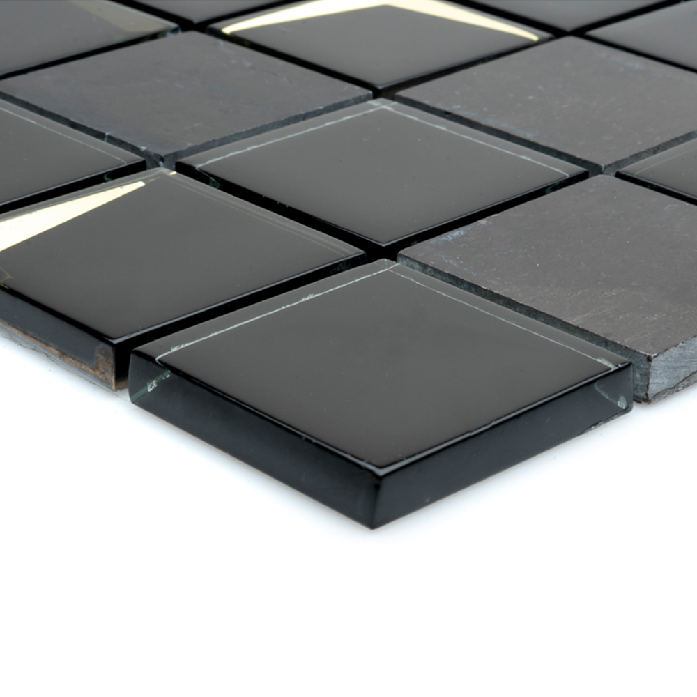 House of Mosaics Venice Black Luxe Mosaic Tile Sheet Image 4