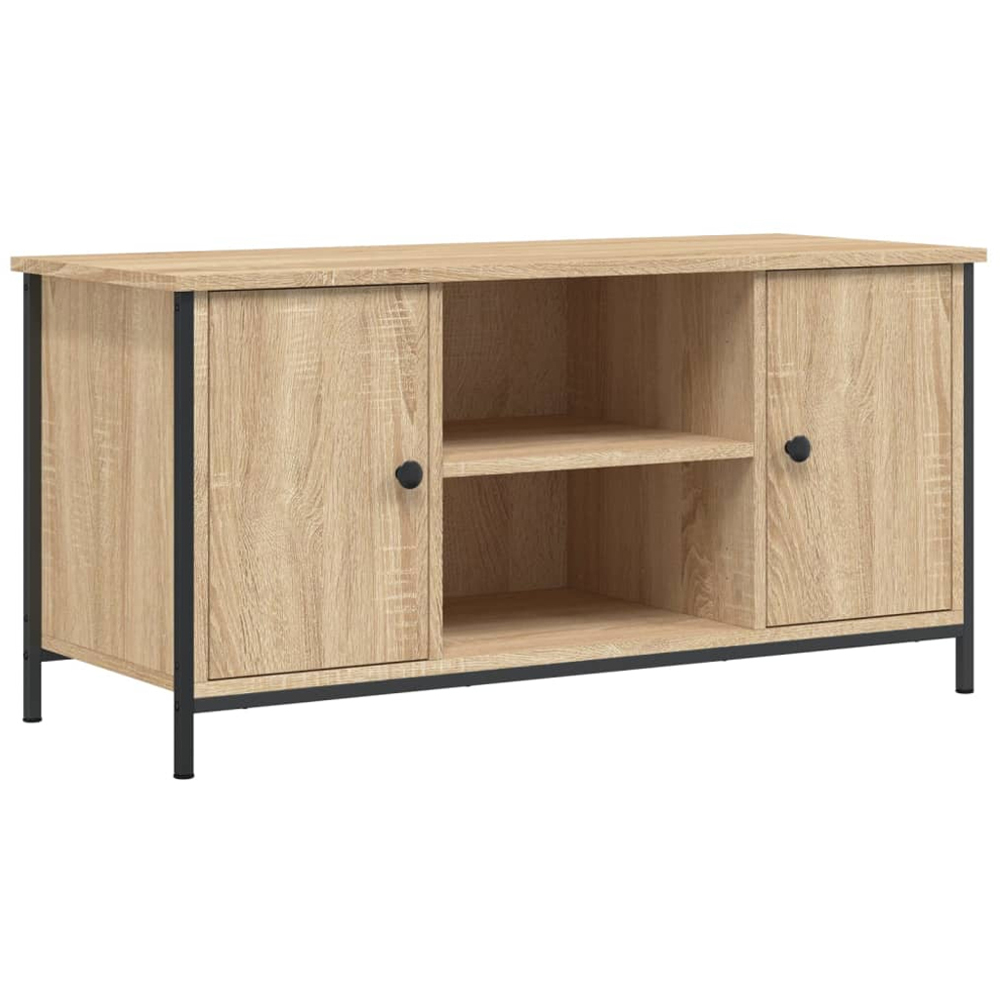vidaXL 2 Door 2 Shelf Sonoma Oak Wooden TV Cabinet Image 2