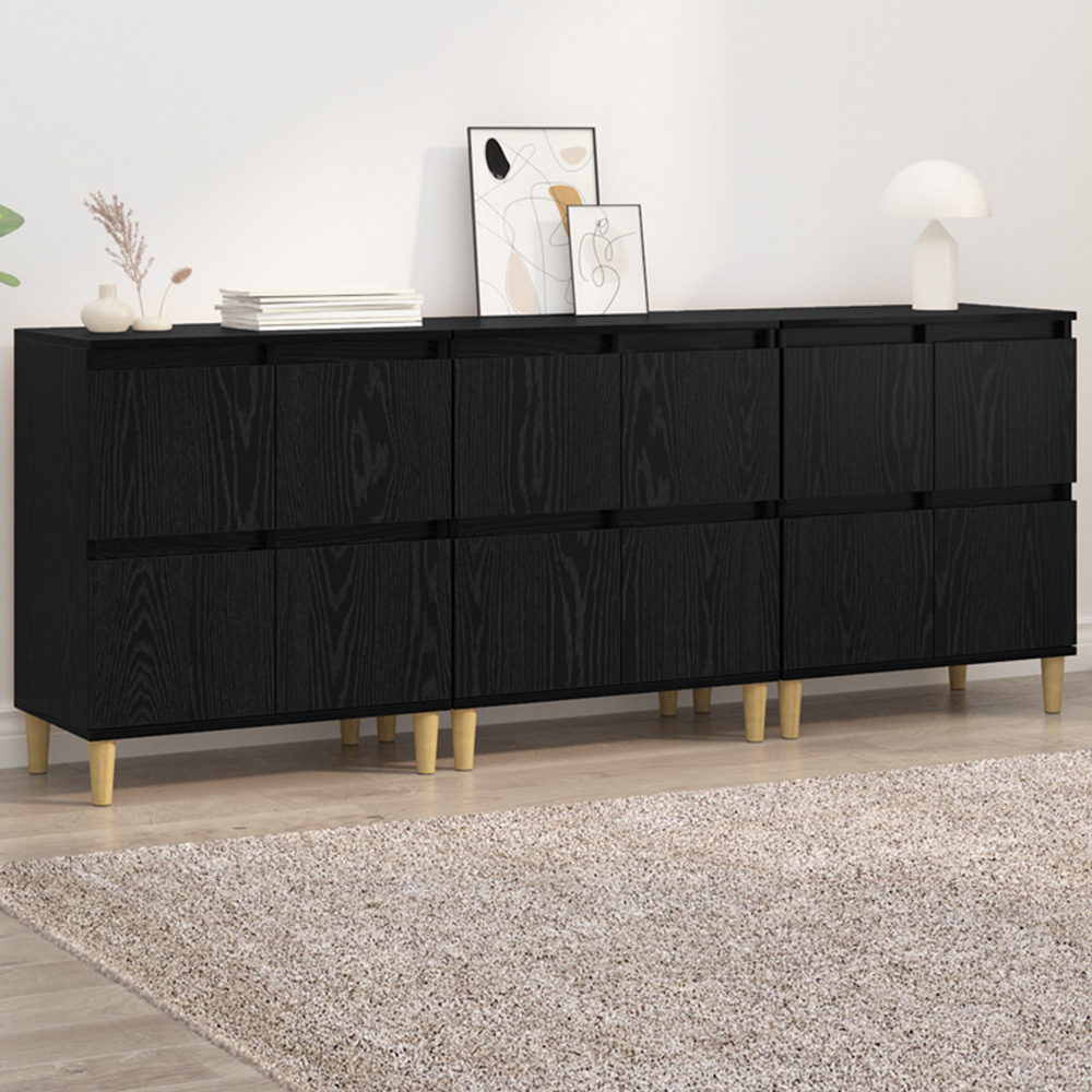 vidaXL 4 Door Compact Sideboard Set of 3 Image 1