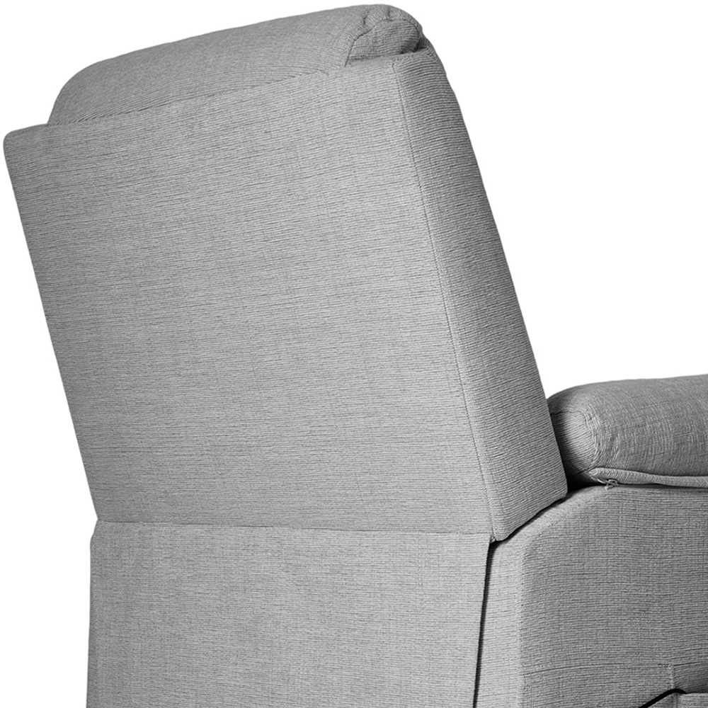 Living and Home Grey Chenille Push Back Recliner Armchair with Footrest Image 7