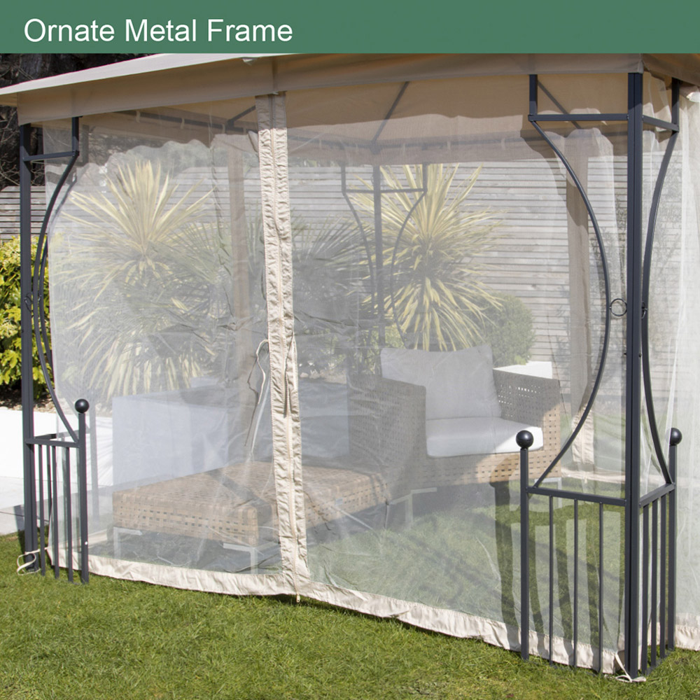 GardenKraft 3 x 3m Metal Patio Gazebo with Sidewall Image 7