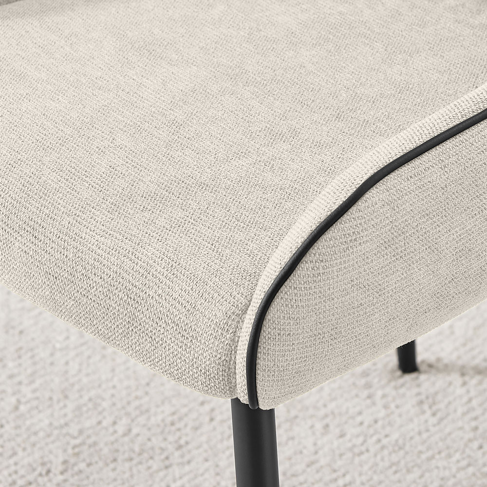 Furniturebox Belton Set of 2 Cream and Black Dining Chair Image 8