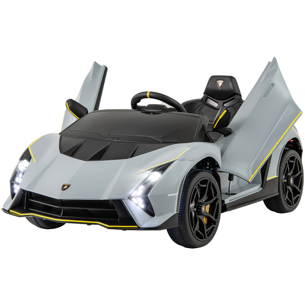 Costway Kids Grey Licensed Lamborghini 4WD Ride On Car with 3 Speeds and Music 12V Image 3