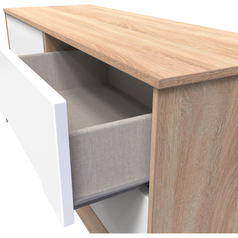 Crowndale Monaco 4 Drawer White Gloss and Bardolino Oak Bed Box Ready Assembled Image 6