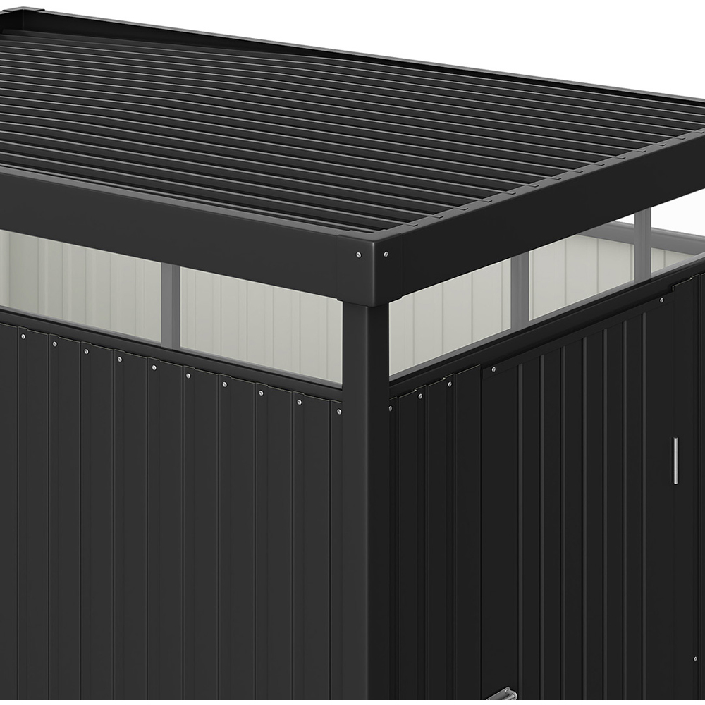 Living and Home 5 x 8ft Anthracite Metal Pent Garden Storage Shed Image 4