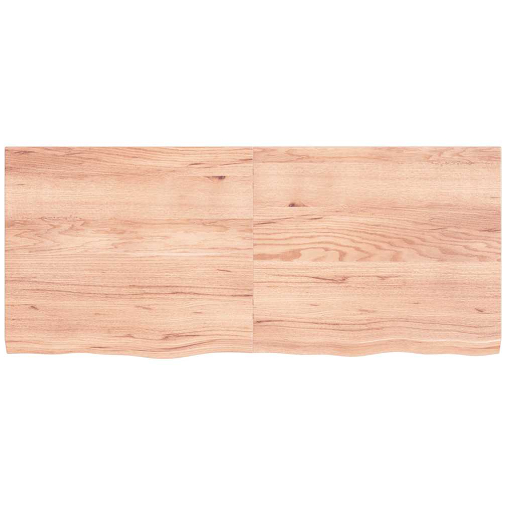 vidaXL 140cm Light Brown Treated Solid Oak Wood Foldable Floating Wall Shelf Image 2