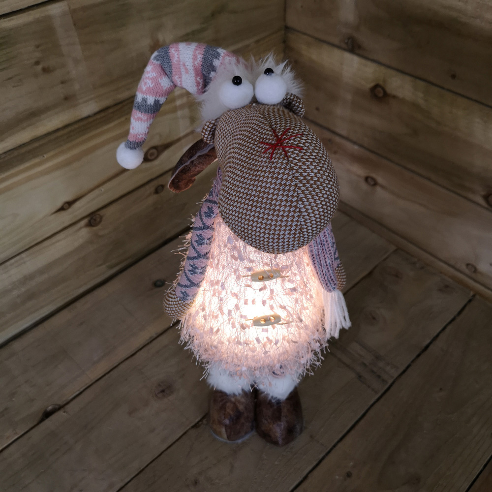 Samuel Alexander Standing Pink and Grey Reindeer Warm White LED Christmas Decoration Image 7