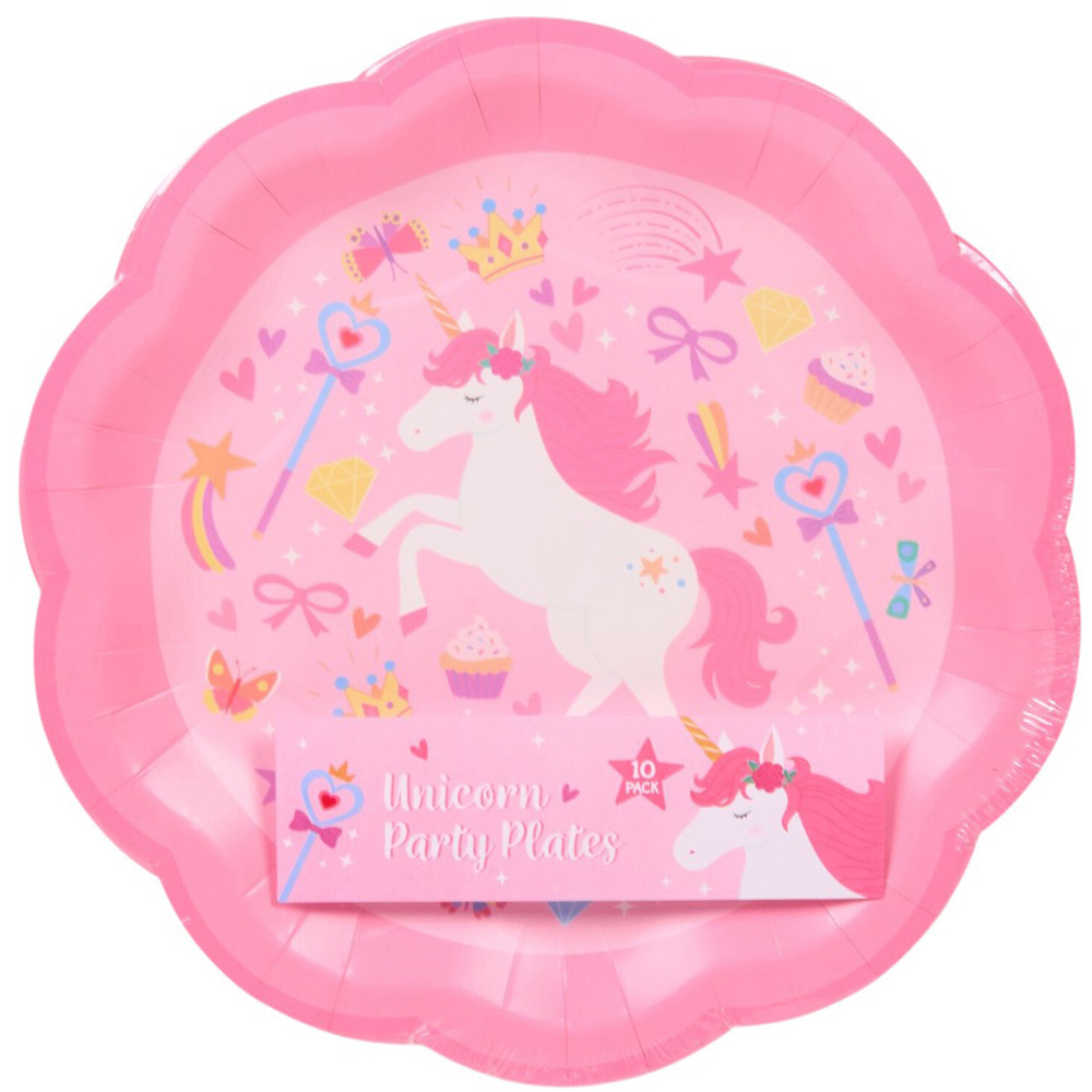 Pack of 10 Unicorn Paper Plates Image 1