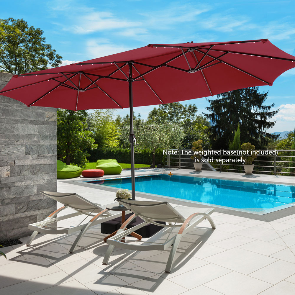 Costway Wine Double Sided Outdoor Market Umbrella Image 3