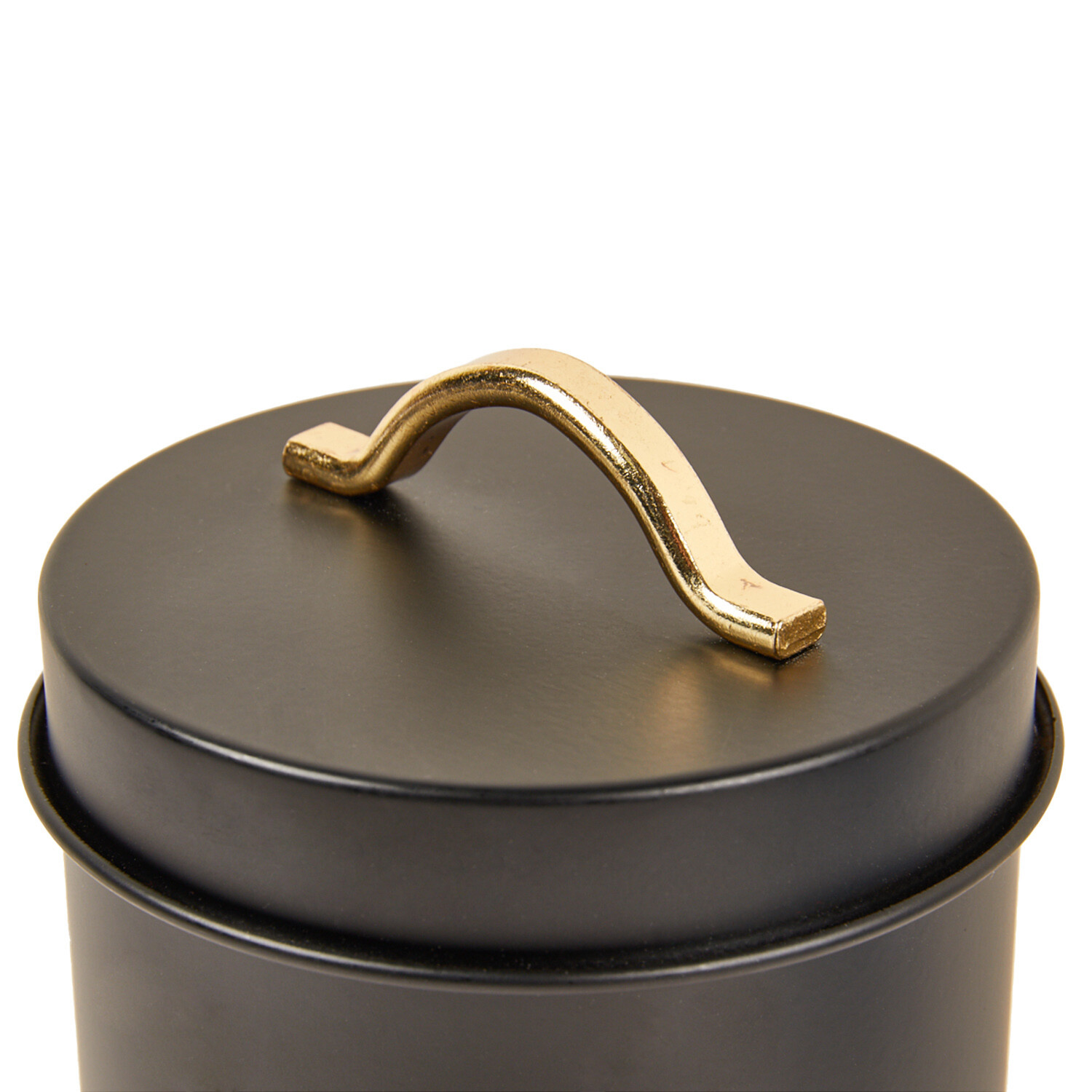 Ribbed Canister Bin - Black / Sugar Image 3