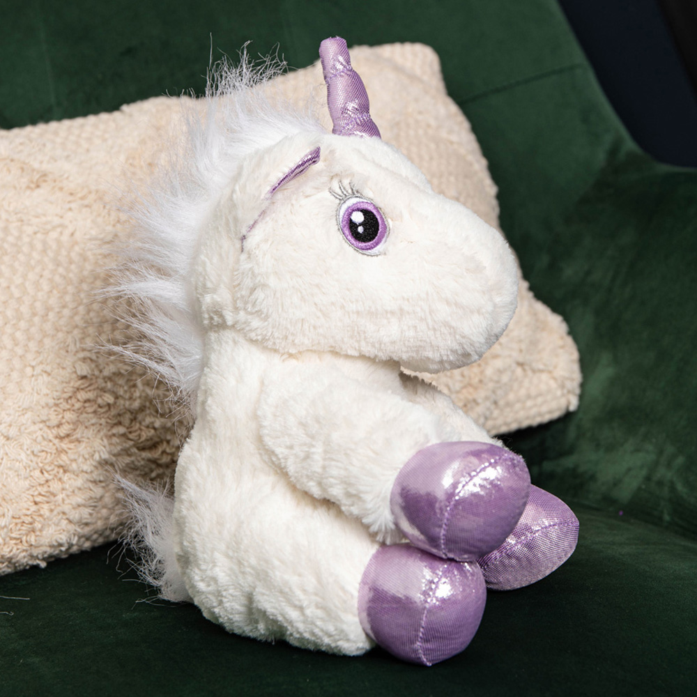 Samuel Alexander Plush White Unicorn with Sparkly Purple Horn and Hooves Image 2