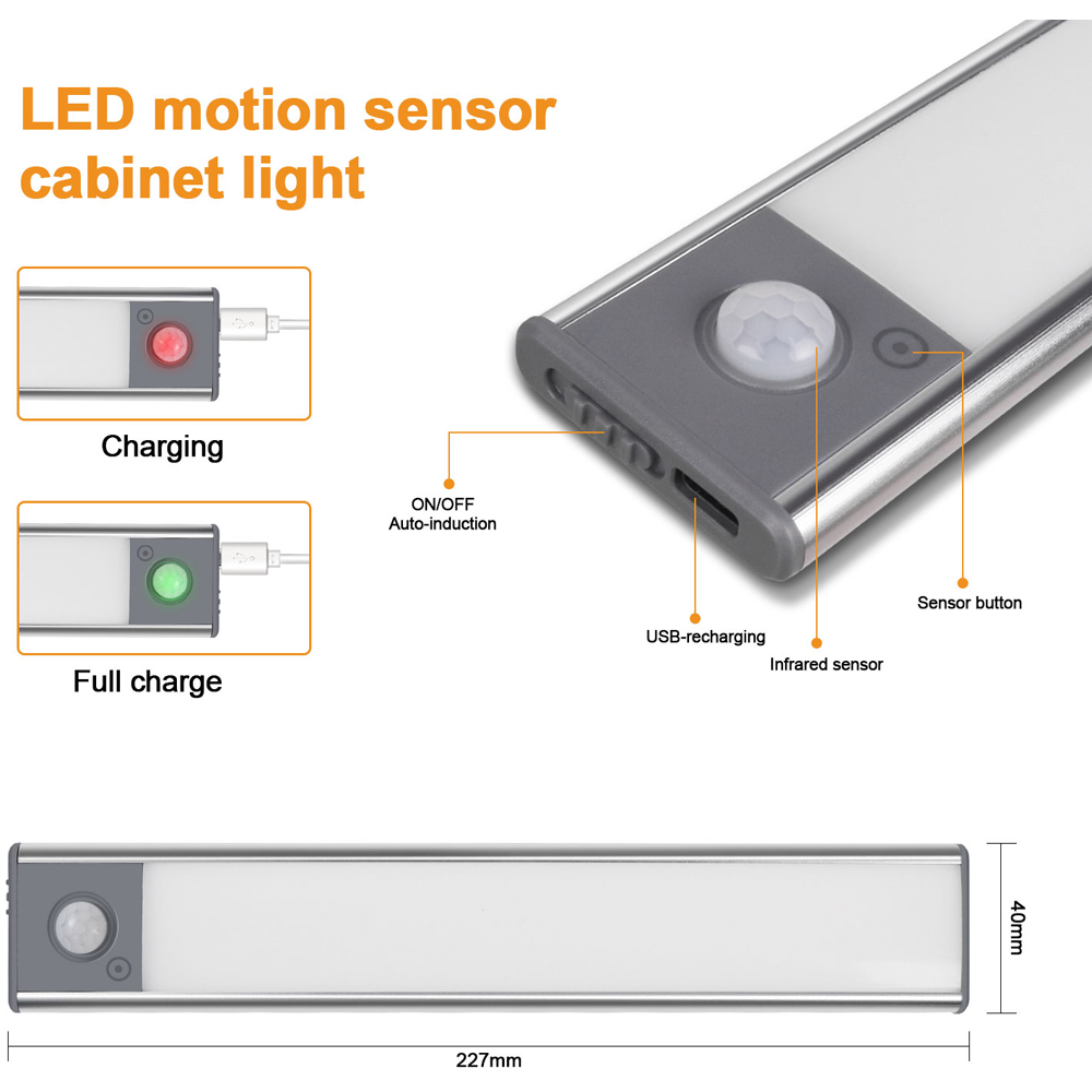ExtraStar 2 Pack 1W Rechargeable Smart Sensor Tri Tone Temperature Wardrobe Cabinet Light Image 6