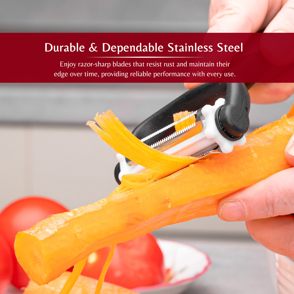 Innoteck Essentials 3-in-1 Black and Grey Stainless Steel Peeler Image 3
