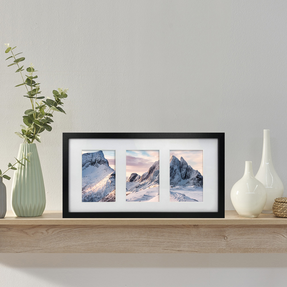 Innoteck Essentials 3 in 1 Matt Black Wooden Photo Frame Image 2