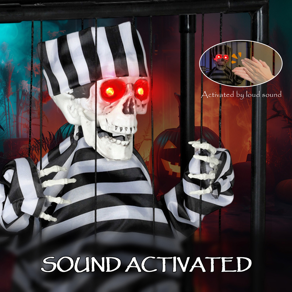 Outsunny Voice Activated Animatronics Hinging Skeleton Halloween Decoration 30 x 26cm Image 6