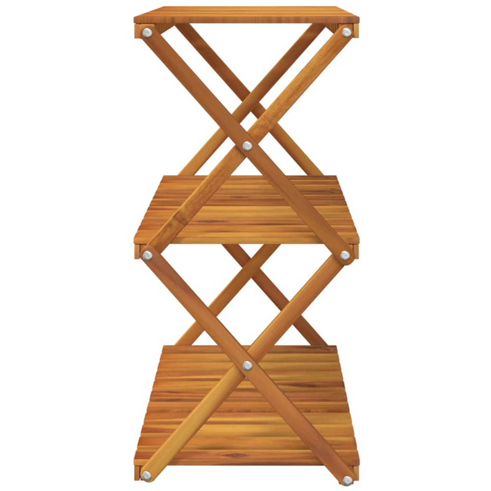 vidaXL 3-Tier Brown Solid Wood Acacia Foldable Storage Unit Image 5