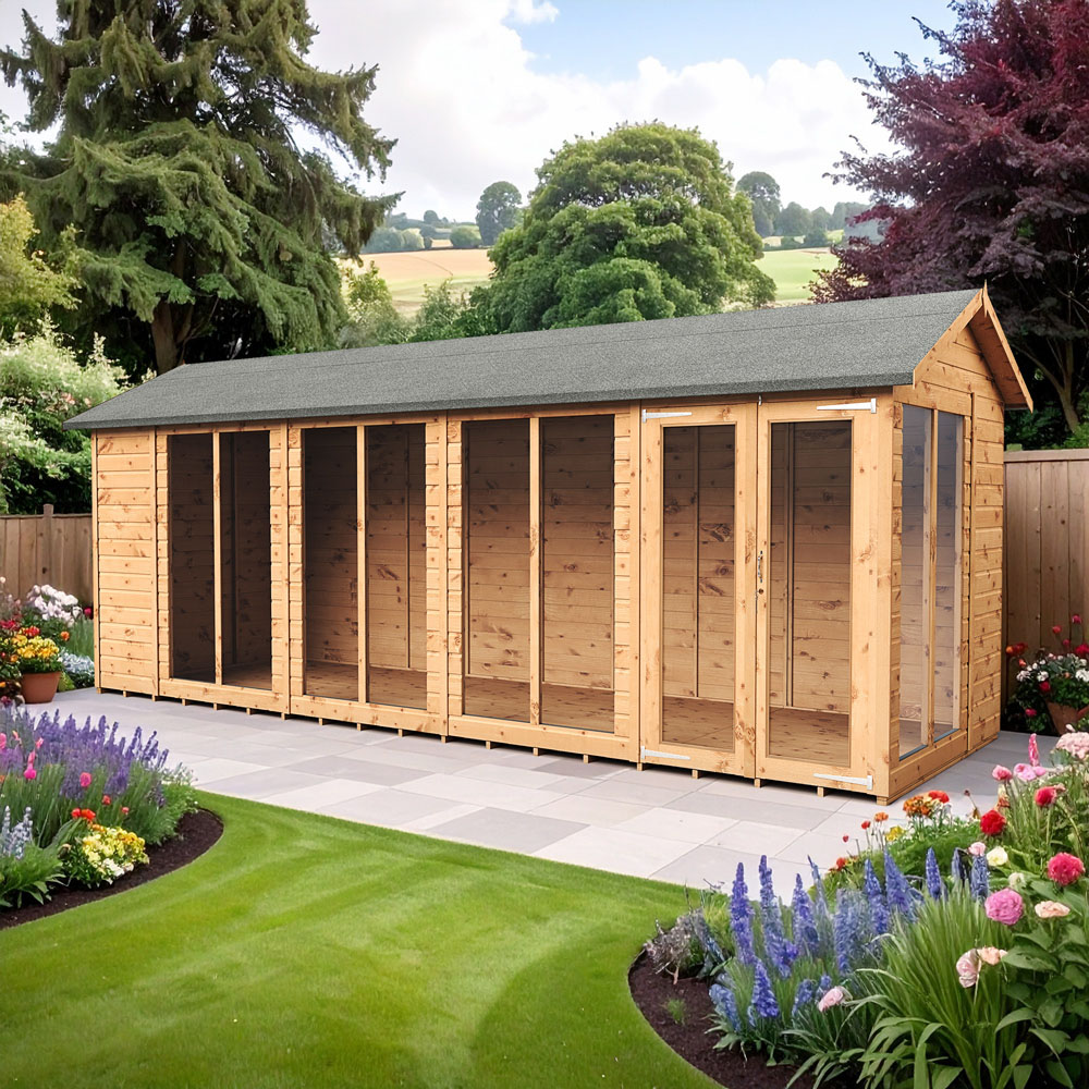 Empire Sheds 6 x 18ft Double Door Tongue and Groove Wooden Apex Garden Shed Image 2