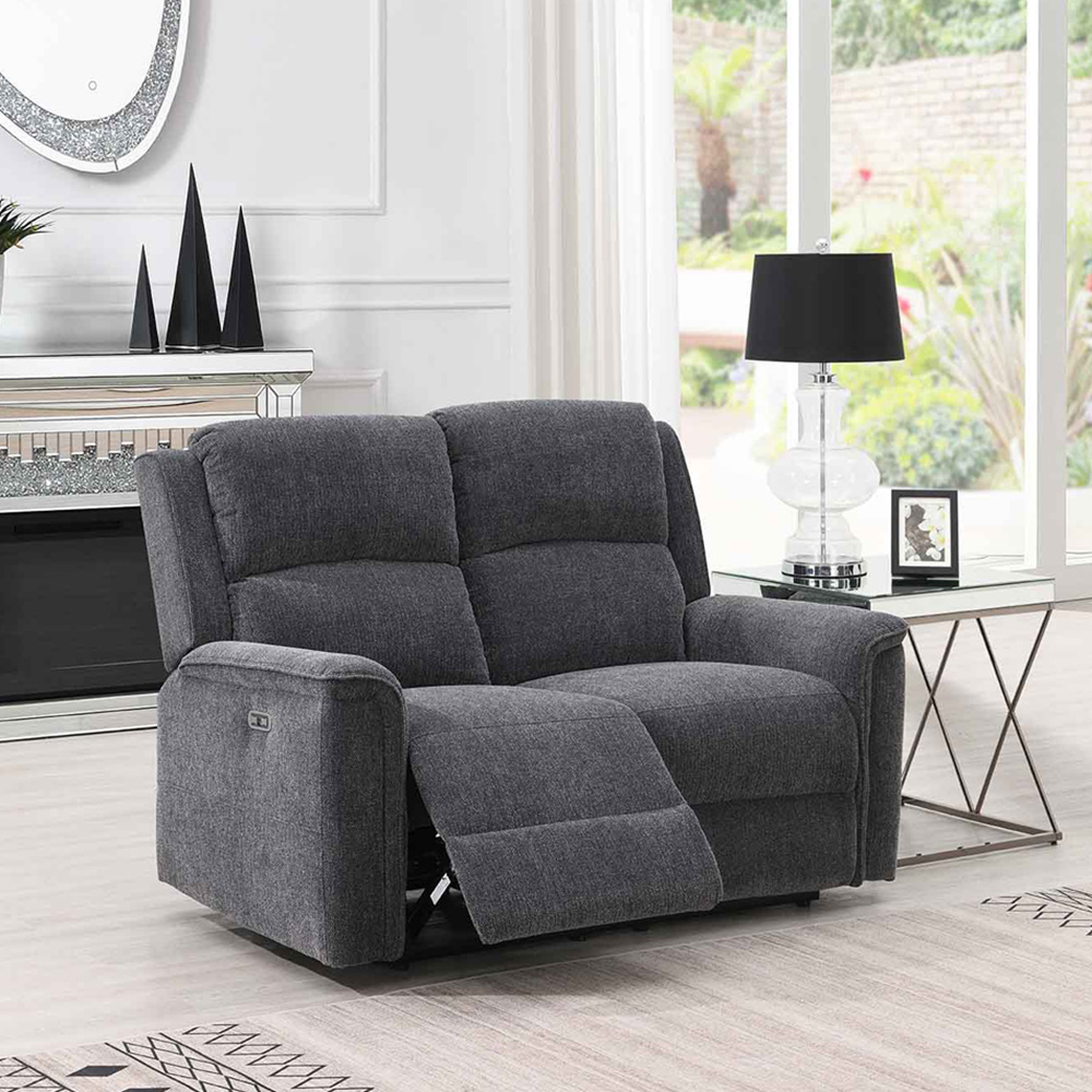 Eastside 2 Seater Dark Grey Power Recliner Sofa Image 4