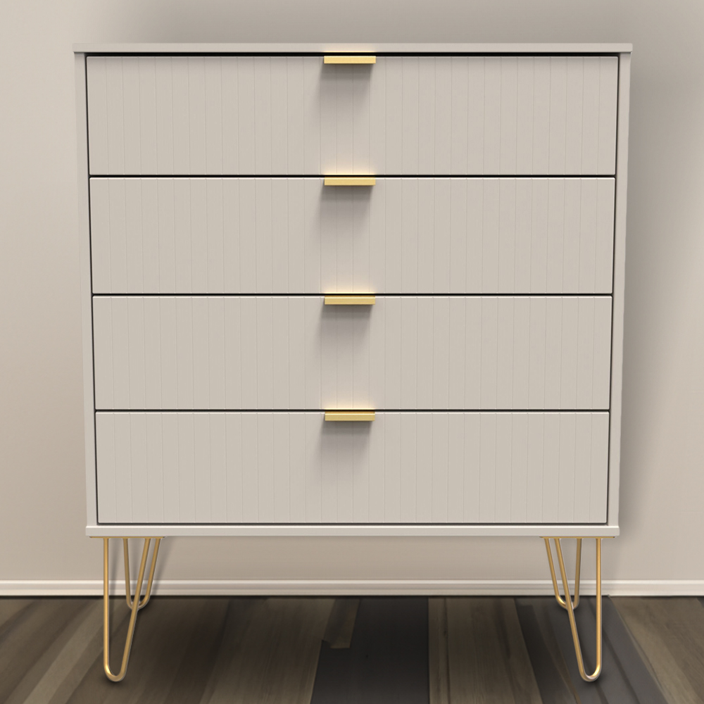 Crowndale Linear 4 Drawer Kashmir Matt Wide Chest of Drawers Ready Assembled Image 1