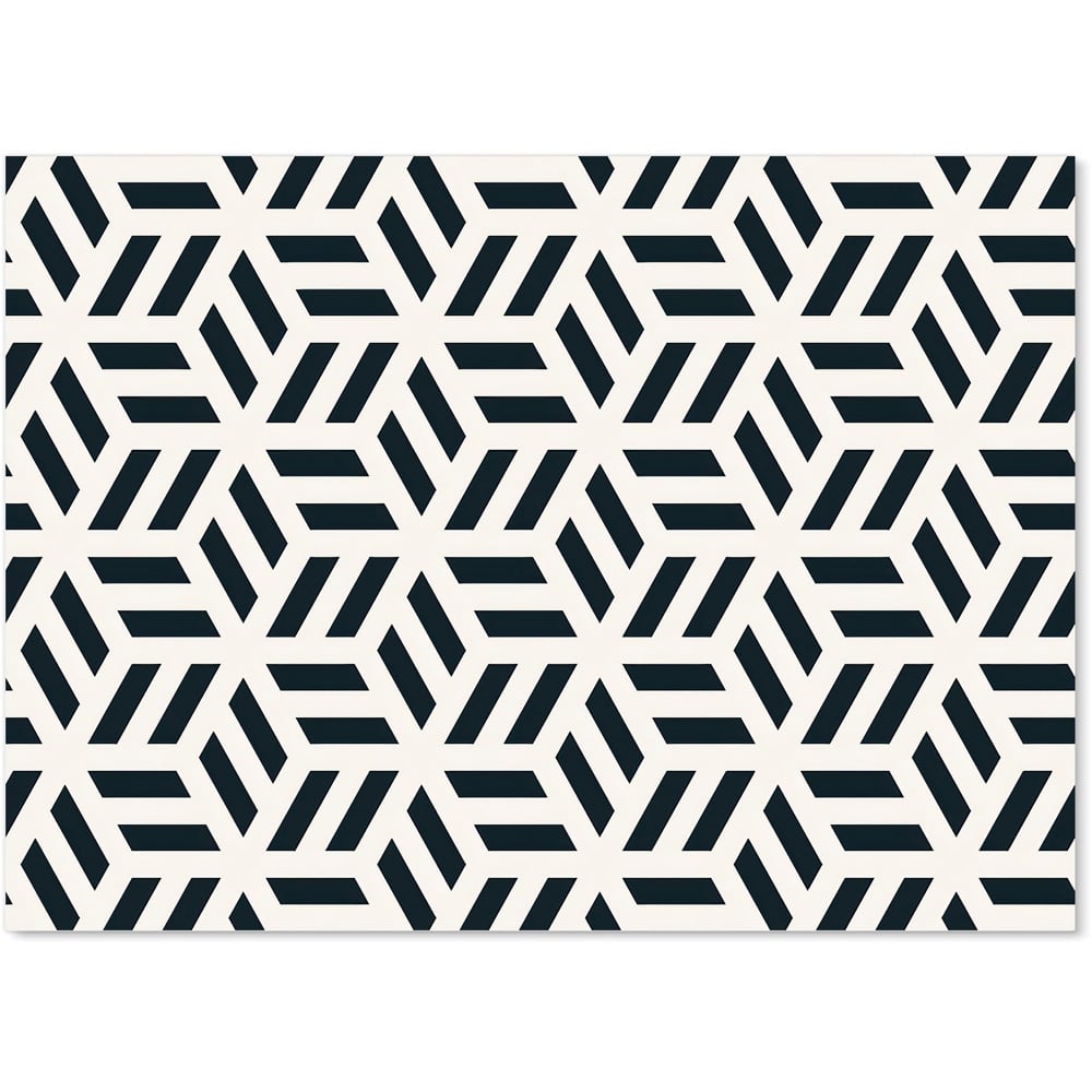 Warren Reed Designer Geometric Monochrome Hexagonal Glass Kitchen Splashback 65 x 90cm Image 2