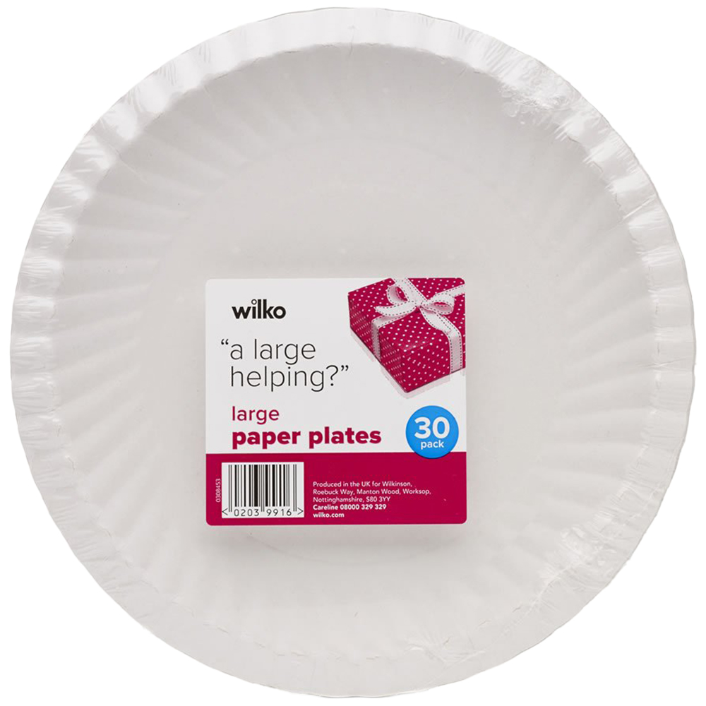 Wilko Large Paper Plates 30 Pack Image