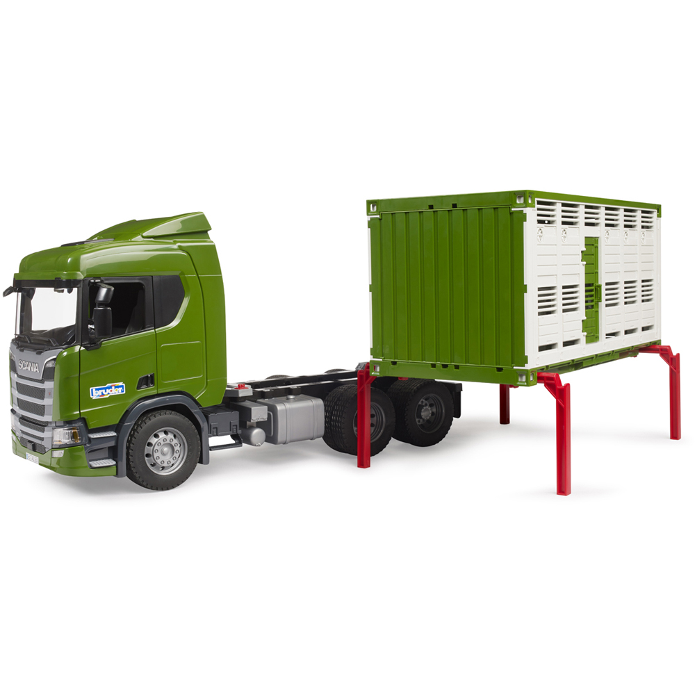 Bruder Kids Scania Super 560R Cattle Transportation Truck with Cattle Playset Model Image 7