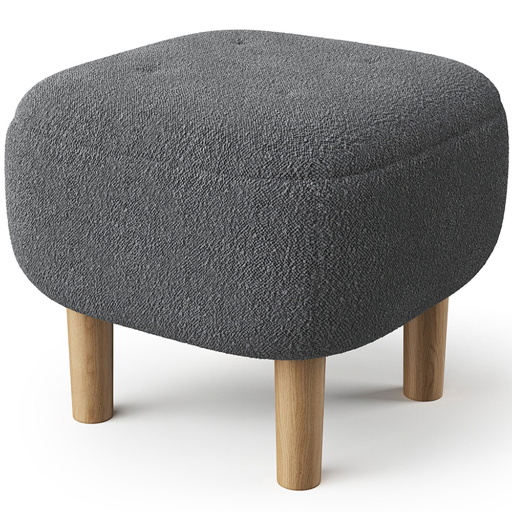 Living and Home Grey Wooden Footstool Image 2