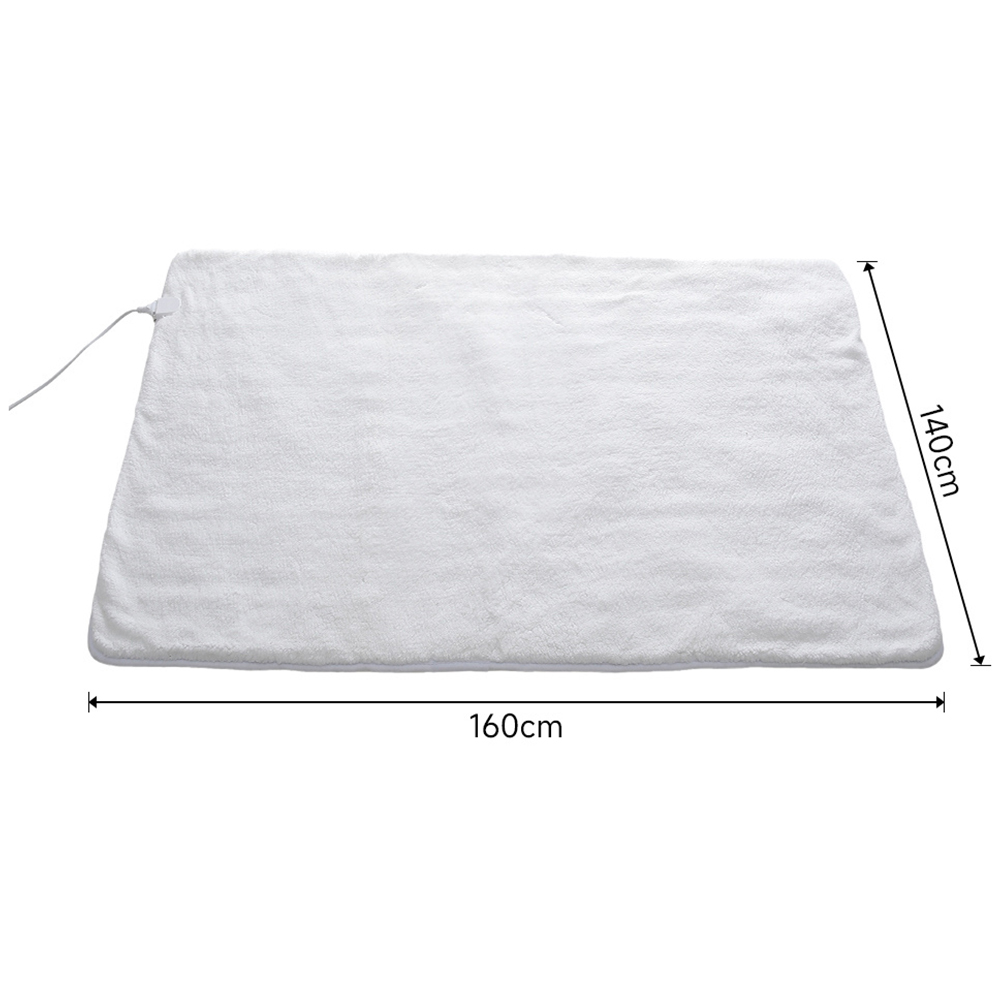 H&O Direct White Electric Heated Mattress Pad 160 x 140cm Image 4