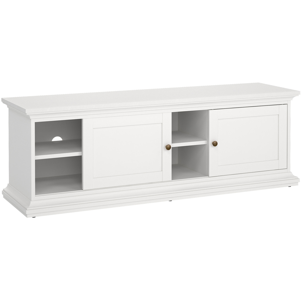 Florence Paris 2 Door 2 Shelf White TV Unit Image 7