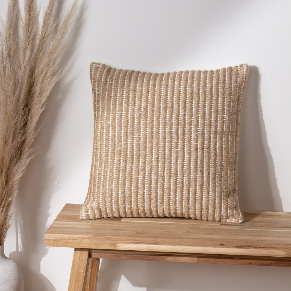 Yard Weaves Natural Stripe Woven Cushion Image 2
