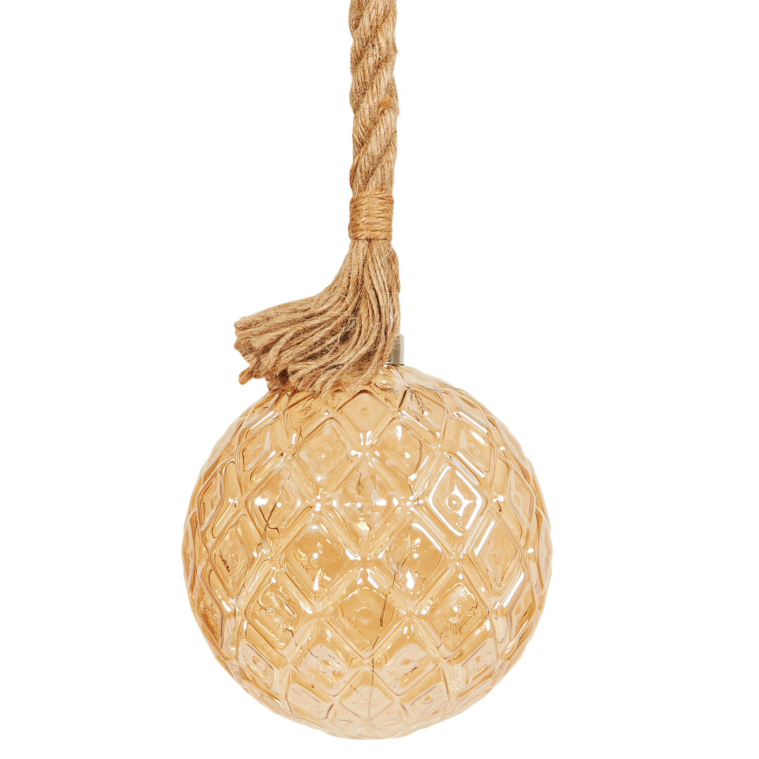 LED Mottled Amber Bauble On Rope Image 1