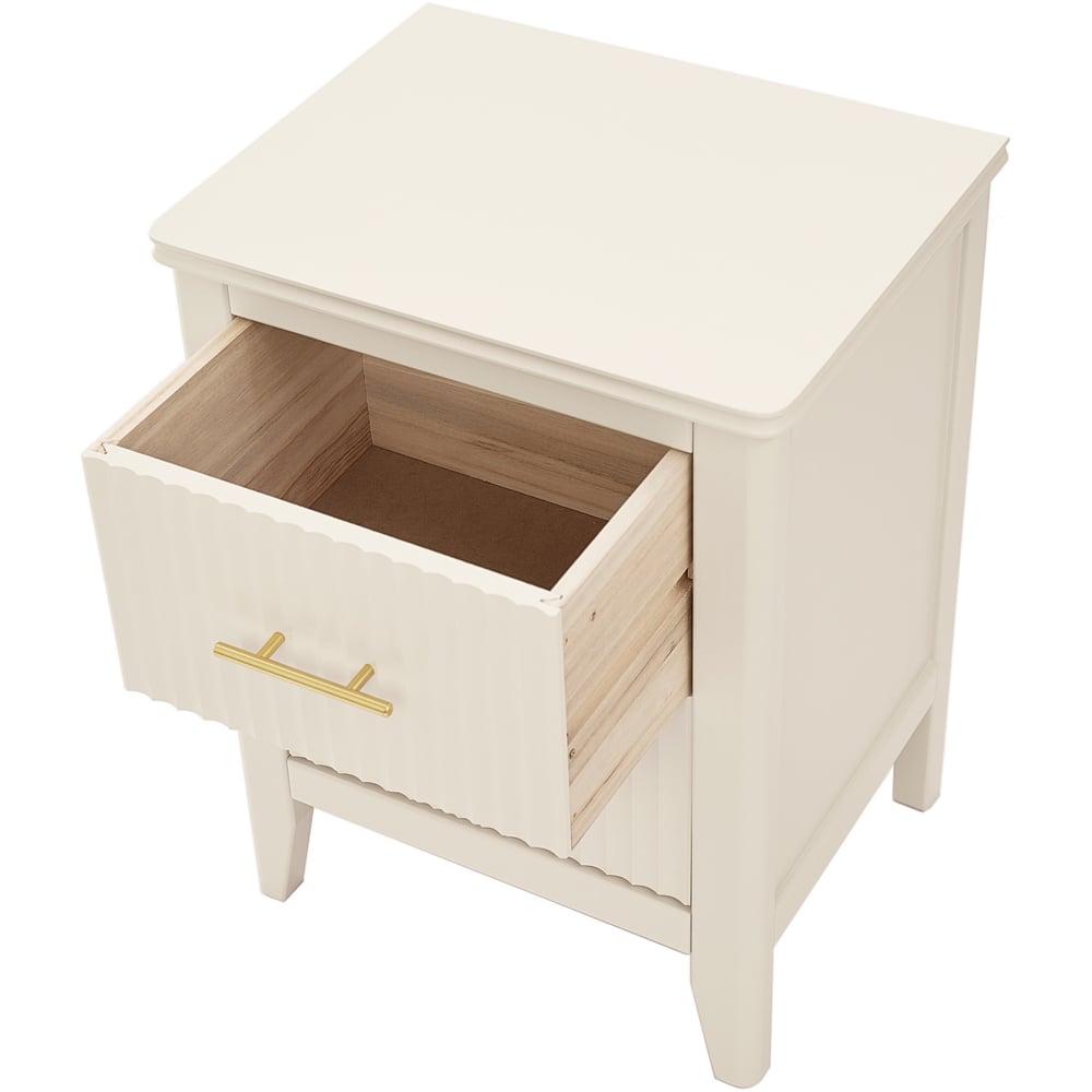 Fregona 2 Drawer White Bedside Table Image 5