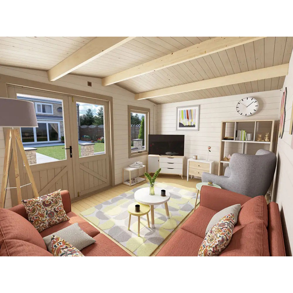 Dunster House Severn 13 x 10ft Brown Garden Log Cabin Image 3