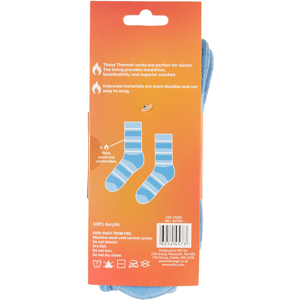 Ladies Assorted Thermal Pattern Socks Size 4-6 - Multicolour Image 3