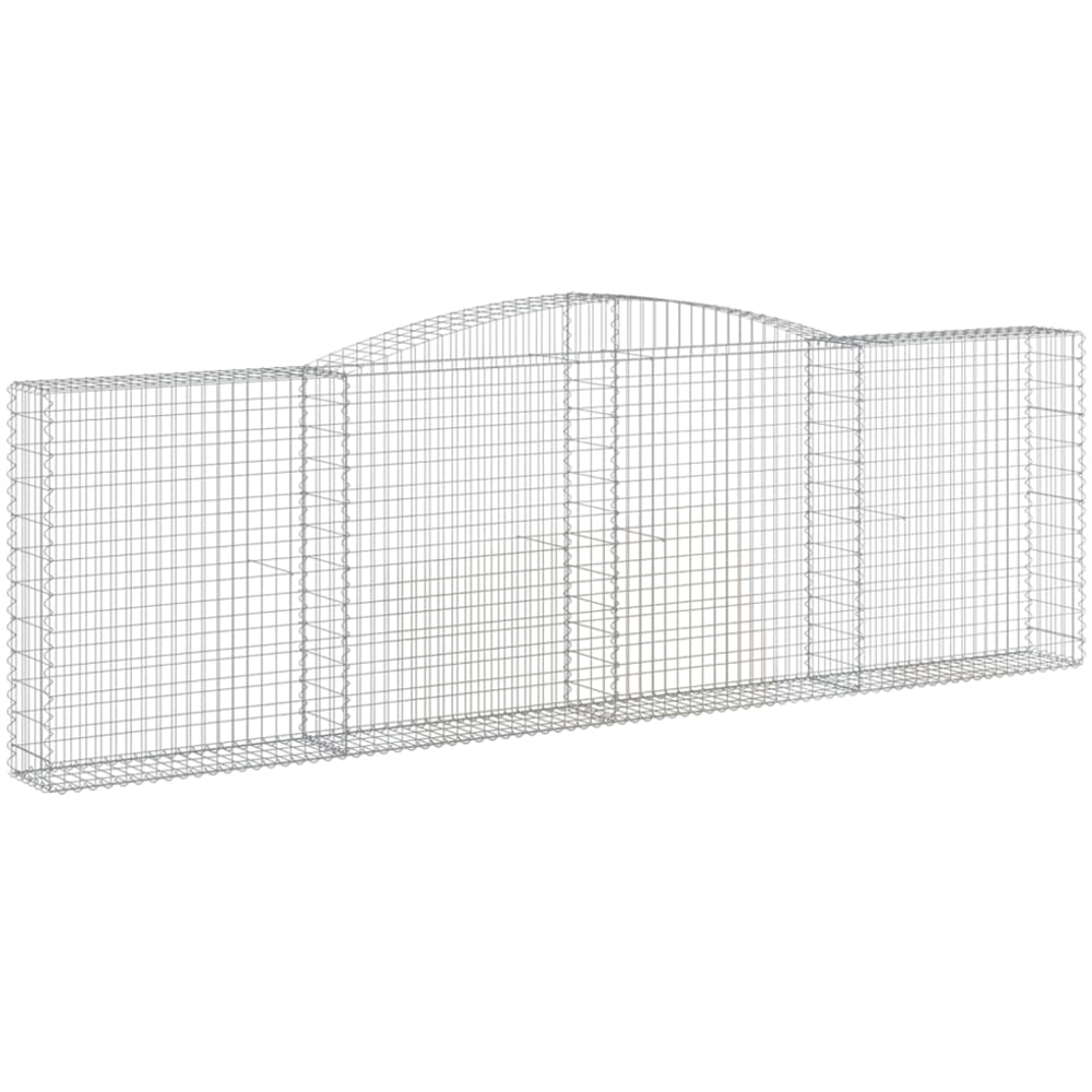 vidaXL Silver Galvanised Iron Arched Gabion Basket 400 x 30 x 120/140cm 10 Pack Image 1