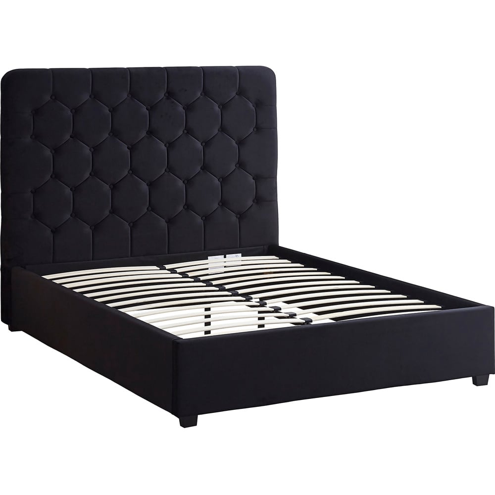 Seconique Madison King Size Black Velvet Fabric Bed Frame Image 2