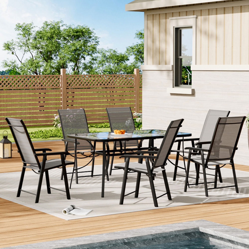 Living and Home Foldable 6 Seater Bistro Set Image 6