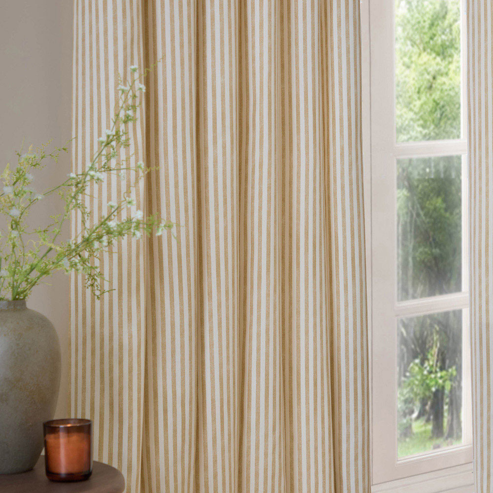 Yard Hebden Honey Yellow Cotton Blackout Pencil Pleat Curtains 168 x 183cm Image 4